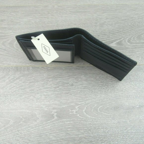 Fossil Lufkin Traveler Leather Deep Indigo Men's Wallet NEW - Picture 6 of 12